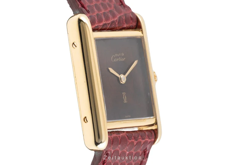 Cartier Tank silver-gilt manual winding women's watch Vintage [2601618]