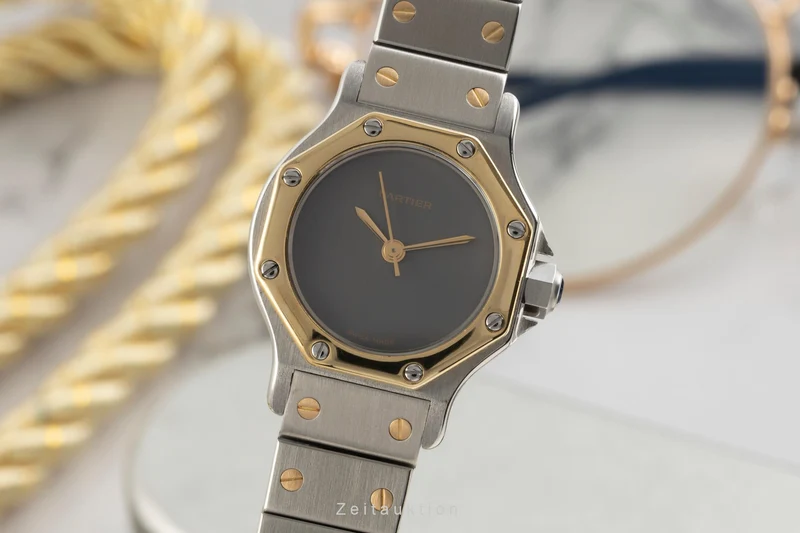 Cartier Santos Ronde steel / gold automatic women's watch 0907 [2600538]