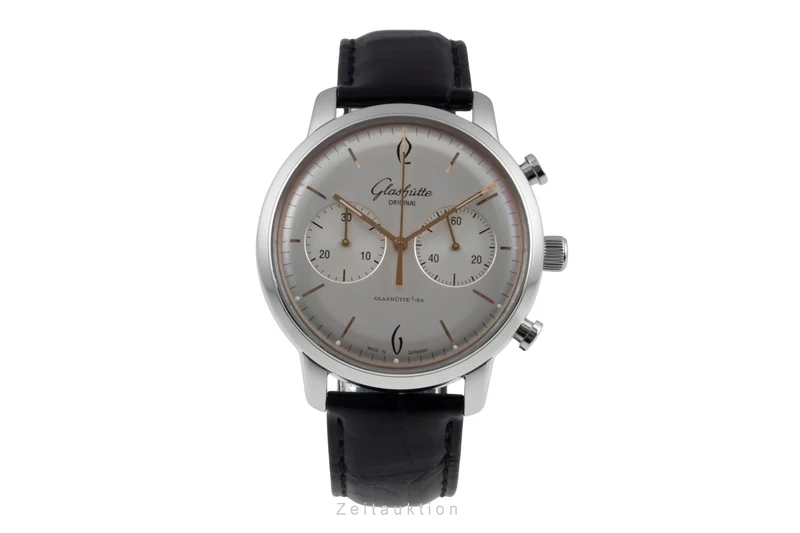 Glashütte Sixties chronograph steel automatic men's watch 1-39-34-03-22-04 LP: 8800EUR [2507337]