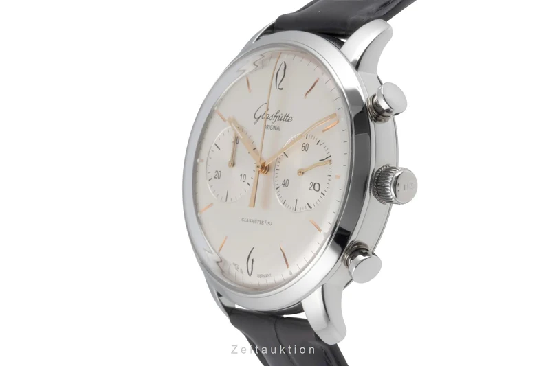 Glashütte Sixties chronograph steel automatic men's watch 1-39-34-03-22-04 LP: 8800EUR [2507337]