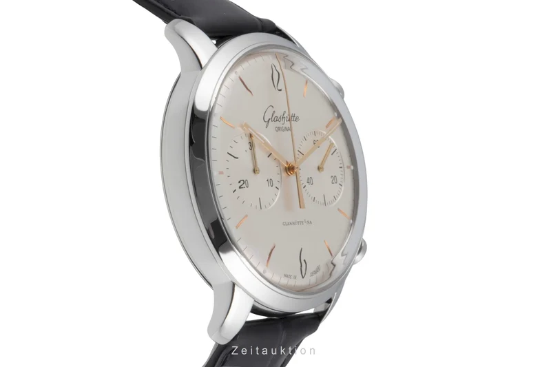 Glashütte Sixties chronograph steel automatic men's watch 1-39-34-03-22-04 LP: 8800EUR [2507337]