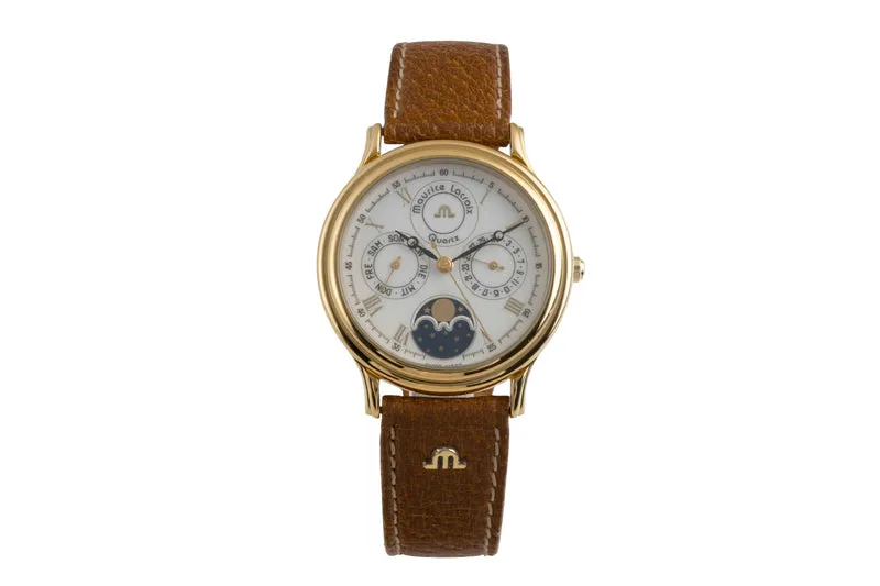 Maurice Lacroix Kalender gilt-brass quartz men's watch 33998 [2600212]