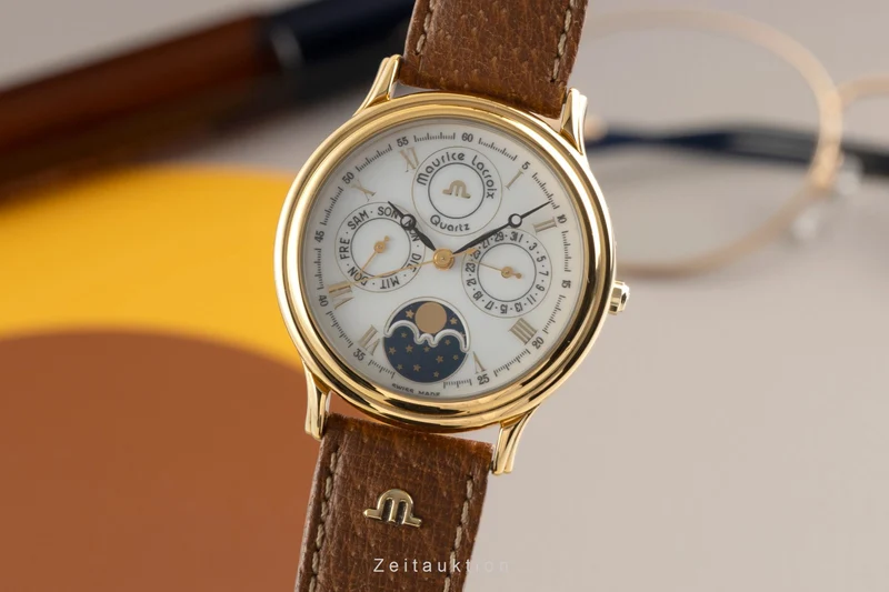 Maurice Lacroix Kalender gilt-brass quartz men's watch 33998 [2600212]
