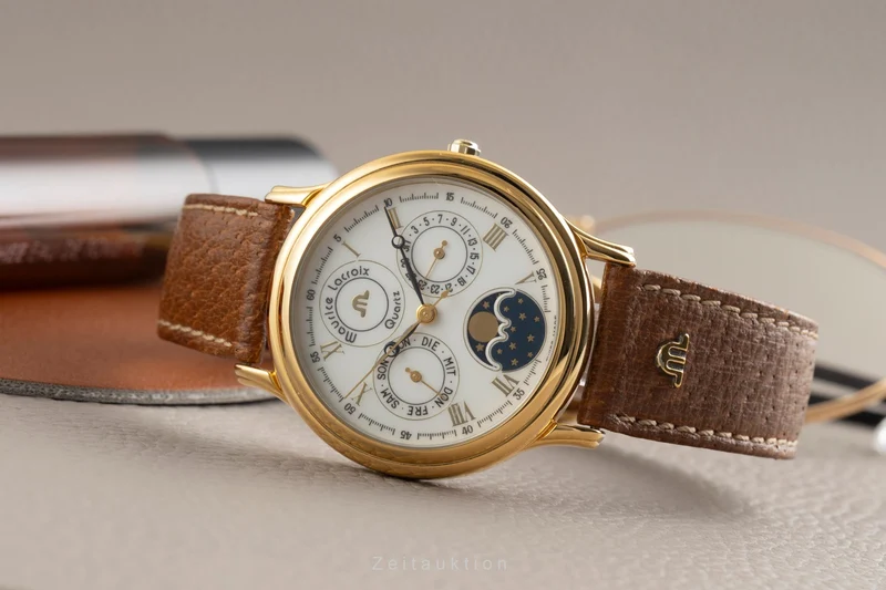 Maurice Lacroix Kalender gilt-brass quartz men's watch 33998 [2600212]