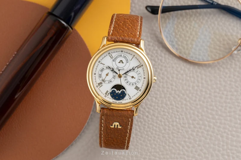 Maurice Lacroix Kalender gilt-brass quartz men's watch 33998 [2600212]
