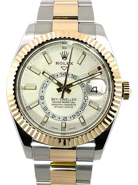 Rolex Sky-Dweller Edelstahl - Gelbgold 326933 Weiß aus 2017