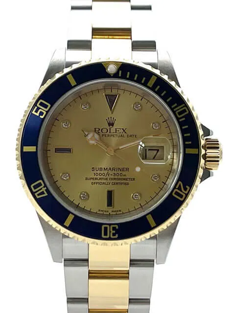 Rolex Submariner Date 16613 Edelstahl - Gold Champagner Diamant aus 2005