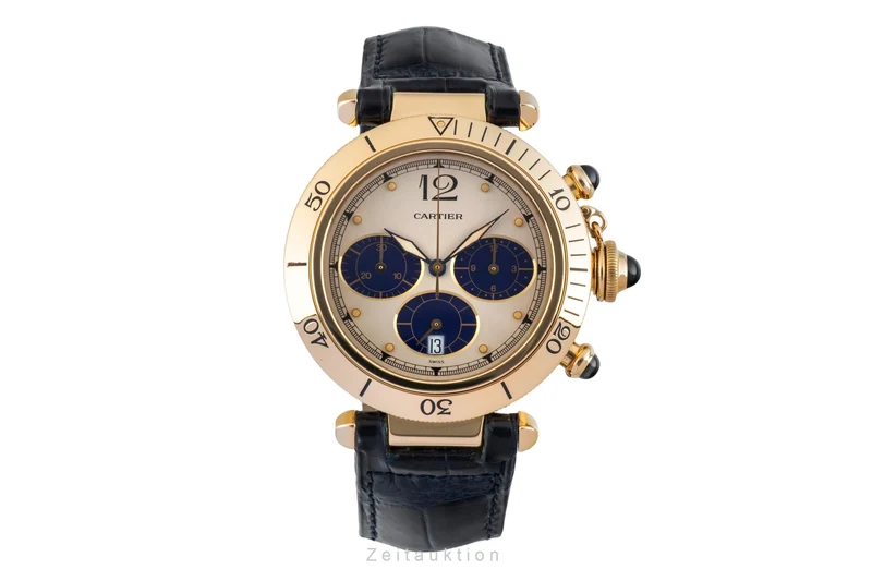 Cartier Pasha chronograph 18 ct gold quartz men's watch 30009 [2601923]