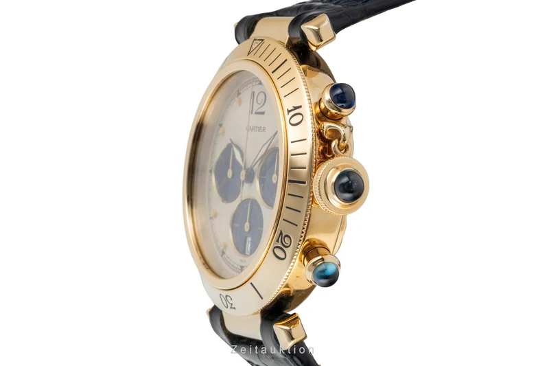 Cartier Pasha chronograph 18 ct gold quartz men's watch 30009 [2601923]