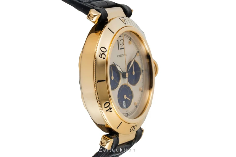 Cartier Pasha chronograph 18 ct gold quartz men's watch 30009 [2601923]