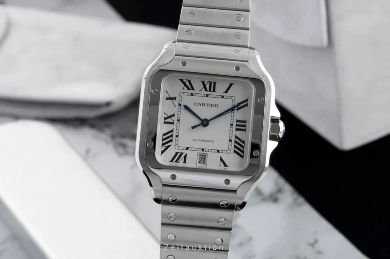 Cartier Santos steel automatic men's watch WSSA0018 LP: 8850EUR [2601942]
