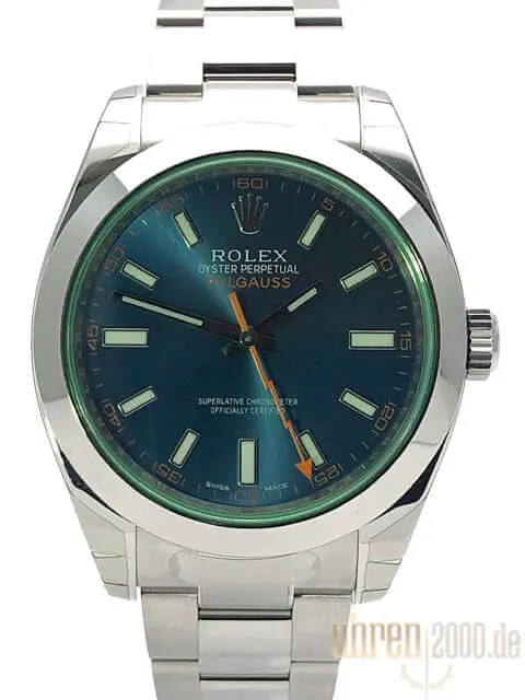 Rolex Oyster Perpetual Milgauss 116400GV Blue verklebt aus 2015
