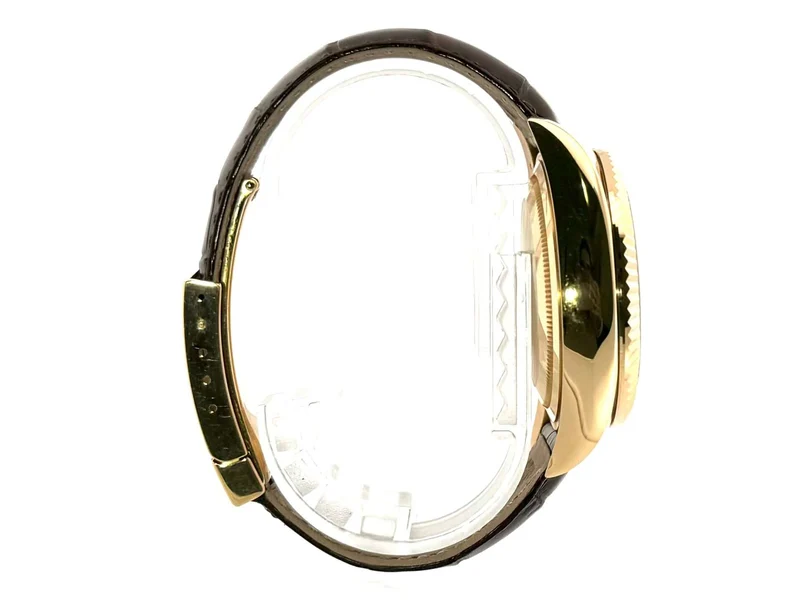 Rolex Sky-Dweller 326138 Gelbgold Leder Silber Römisch