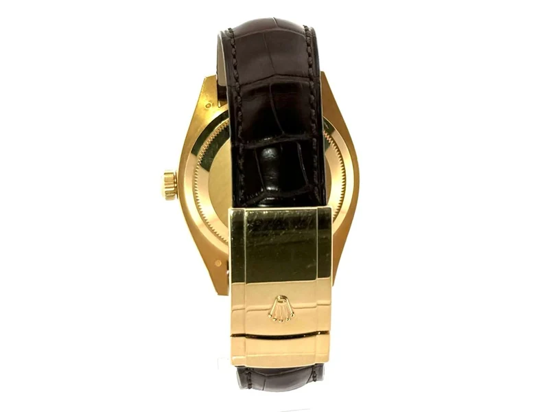 Rolex Sky-Dweller 326138 Gelbgold Leder Silber Römisch