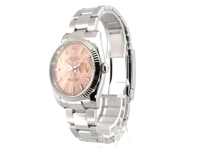 Rolex Oyster Perpetual Date 34 Edelstahl Weißgold 115234 Pink
