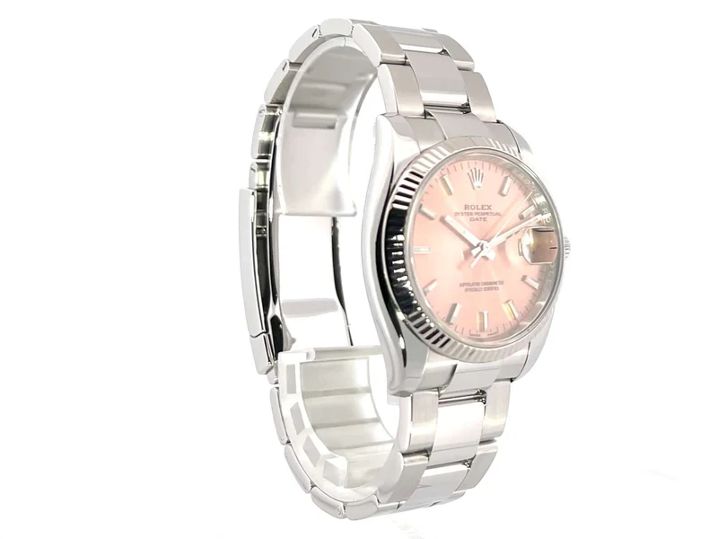 Rolex Oyster Perpetual Date 34 Edelstahl Weißgold 115234 Pink