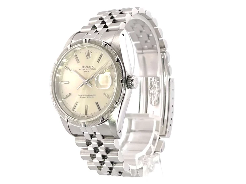 Rolex Oyster Perpetual Date 34 Ref. 15210 Silber Jubile-Band
