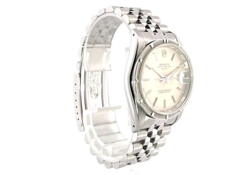Rolex Oyster Perpetual Date 34 Ref. 15210 Silber Jubile-Band