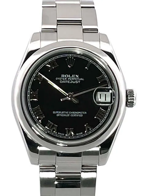 Rolex Oyster Datejust 31 Schwarz Römisch 178240 aus 2009