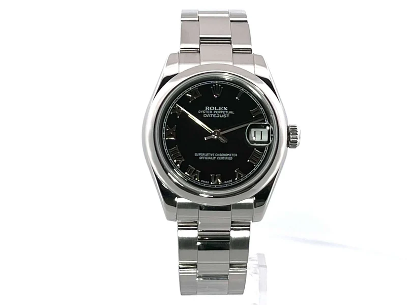 Rolex Oyster Datejust 31 Schwarz Römisch 178240 aus 2009