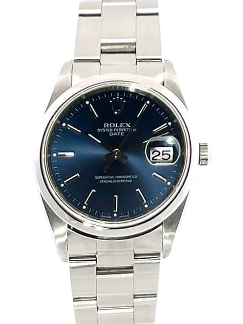 Rolex Oyster Perpetual Date 34 15200 Blau