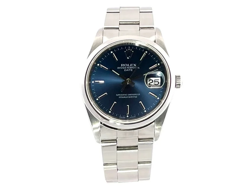 Rolex Oyster Perpetual Date 34 15200 Blau