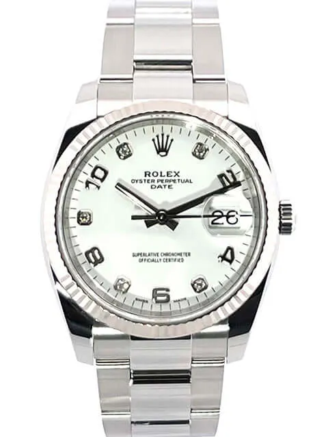 Rolex Oyster Perpetual Date 34 115234 Weiß Diamant