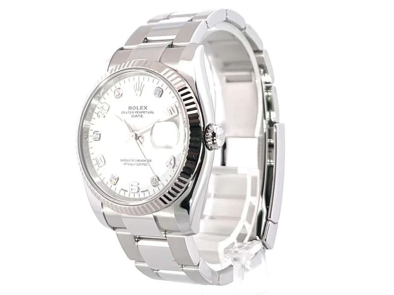 Rolex Oyster Perpetual Date 34 115234 Weiß Diamant