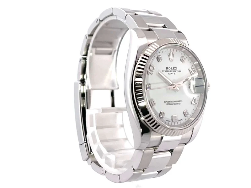 Rolex Oyster Perpetual Date 34 115234 Weiß Diamant