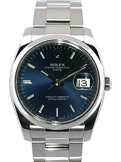 Rolex Oyster Perpetual Date 34 115200 Blau aus 2016 LC100