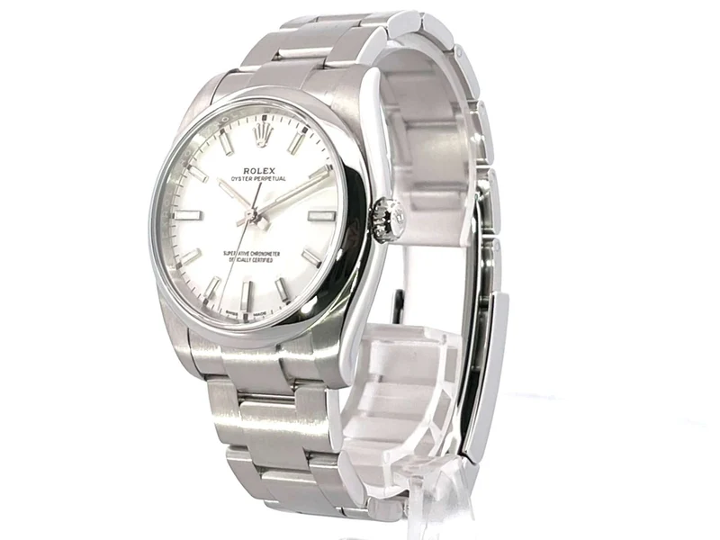 Rolex Oyster Perpetual 34 Ref. 114200 Weiß aus 2020 LC100