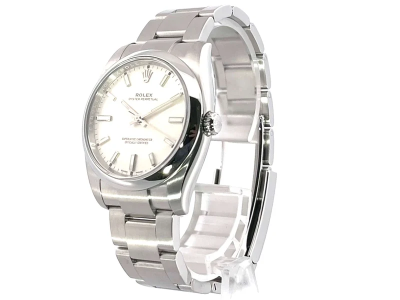 Rolex Oyster Perpetual 34 Ref. 114200 Weiß aus 2018 LC100