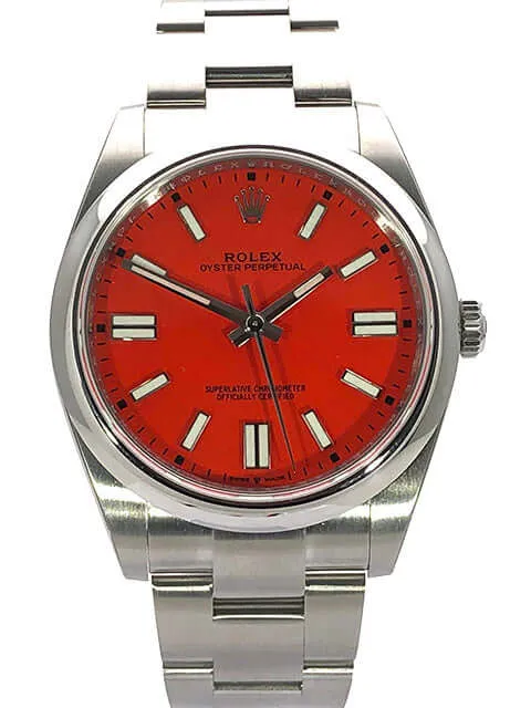 Rolex Oyster Perpetual 41 Ref. 124300 Korallenrot verklebt 2022