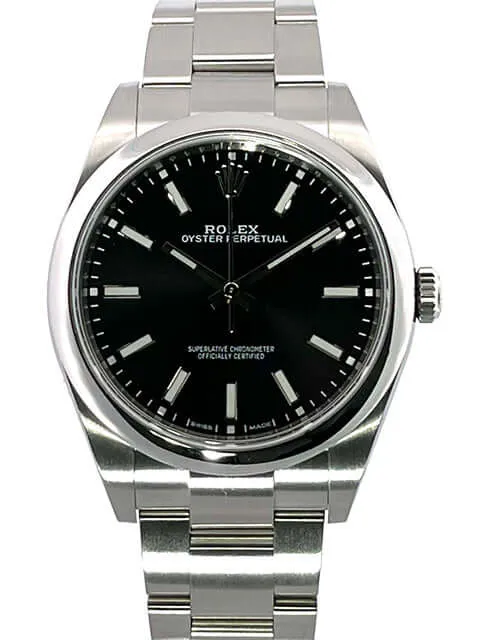 Rolex Oyster Perpetual 39 114300 Schwarz aus 2019