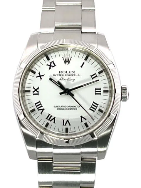 Rolex Oyster Perpetual 34 Weiß Römisch 114210 aus 2007 LC100