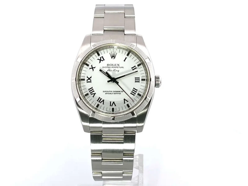 Rolex Oyster Perpetual 34 Weiß Römisch 114210 aus 2007 LC100
