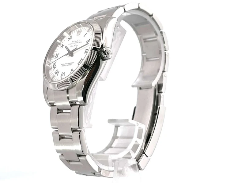 Rolex Oyster Perpetual 34 Weiß Römisch 114210 aus 2007 LC100
