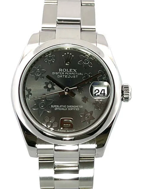 Rolex Oyster Datejust 31 Floral Rhodium 178240 aus 2011 LC100