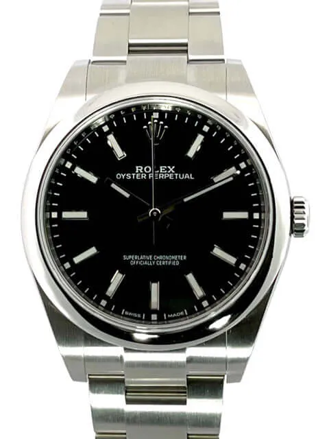 Rolex Oyster Perpetual 39 114300 Schwarz aus 2020