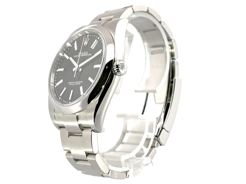Rolex Oyster Perpetual 39 114300 Schwarz aus 2020