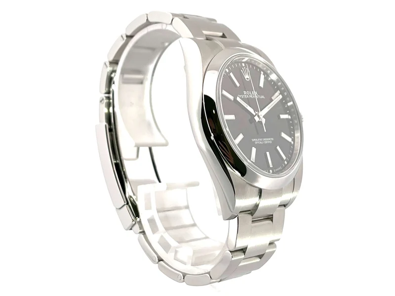 Rolex Oyster Perpetual 39 114300 Schwarz aus 2020