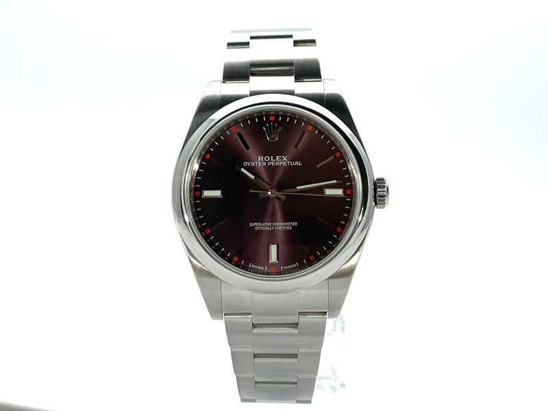 Rolex Oyster Perpetual 39 red grape 114300 aus 2018