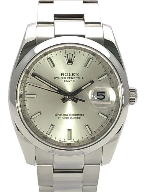 Rolex Oyster Perpetual Date 34 115200 Silber LC100 aus 2011
