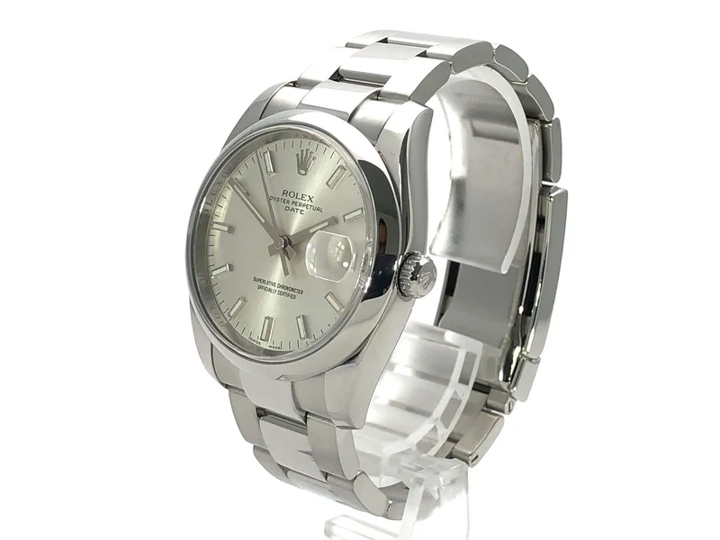 Rolex Oyster Perpetual Date 34 115200 Silber LC100 aus 2011