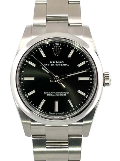 Rolex Oyster Perpetual 34 mm 124200 Schwarz ungetragen aus 11-2020