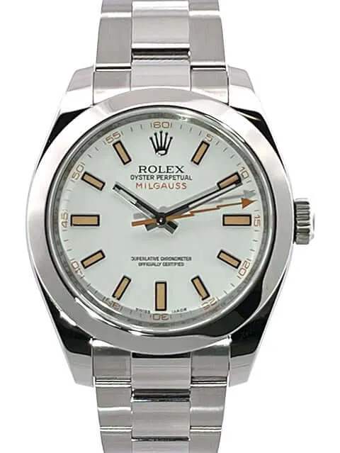 Rolex Milgauss 116400 weißes Zifferblatt aus 2010 LC100