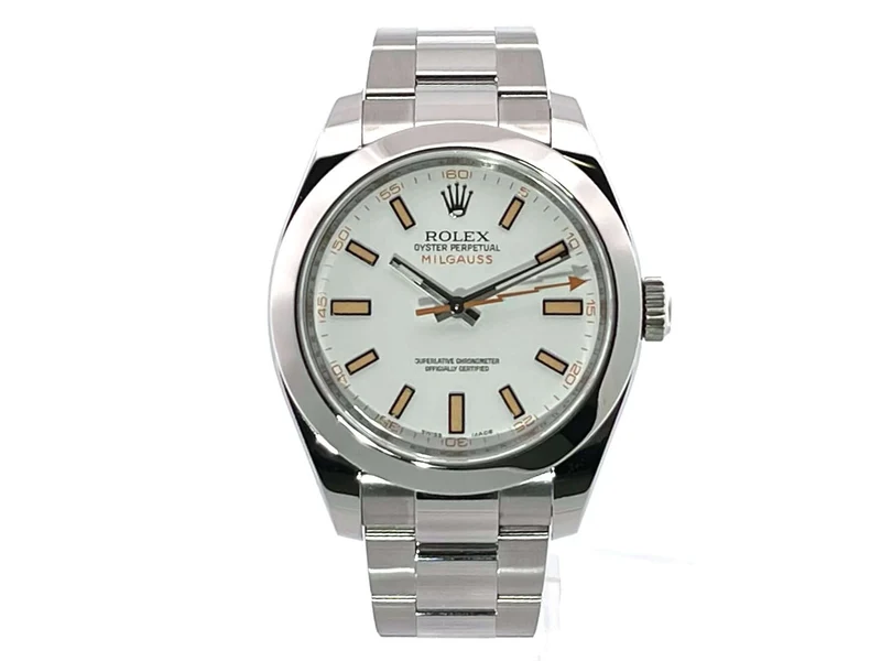 Rolex Milgauss 116400 weißes Zifferblatt aus 2010 LC100