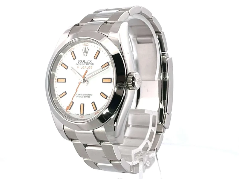 Rolex Milgauss 116400 weißes Zifferblatt aus 2010 LC100