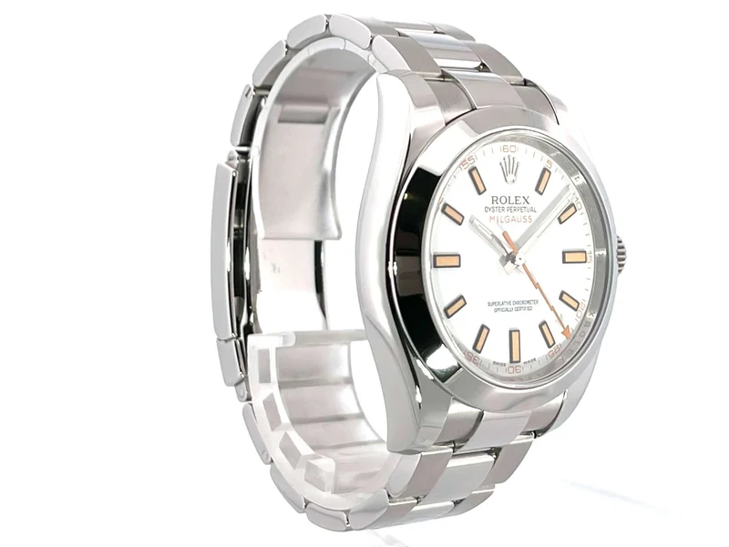 Rolex Milgauss 116400 weißes Zifferblatt aus 2010 LC100