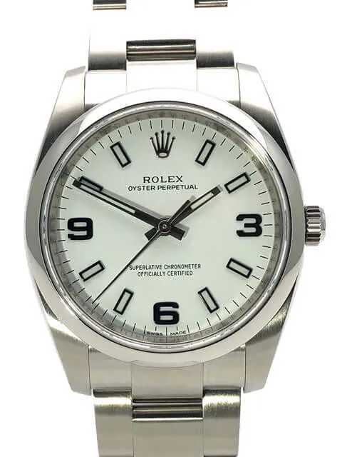 Rolex Oyster Perpetual 34 Weiß Arabisch 114200 aus 2020 LC100